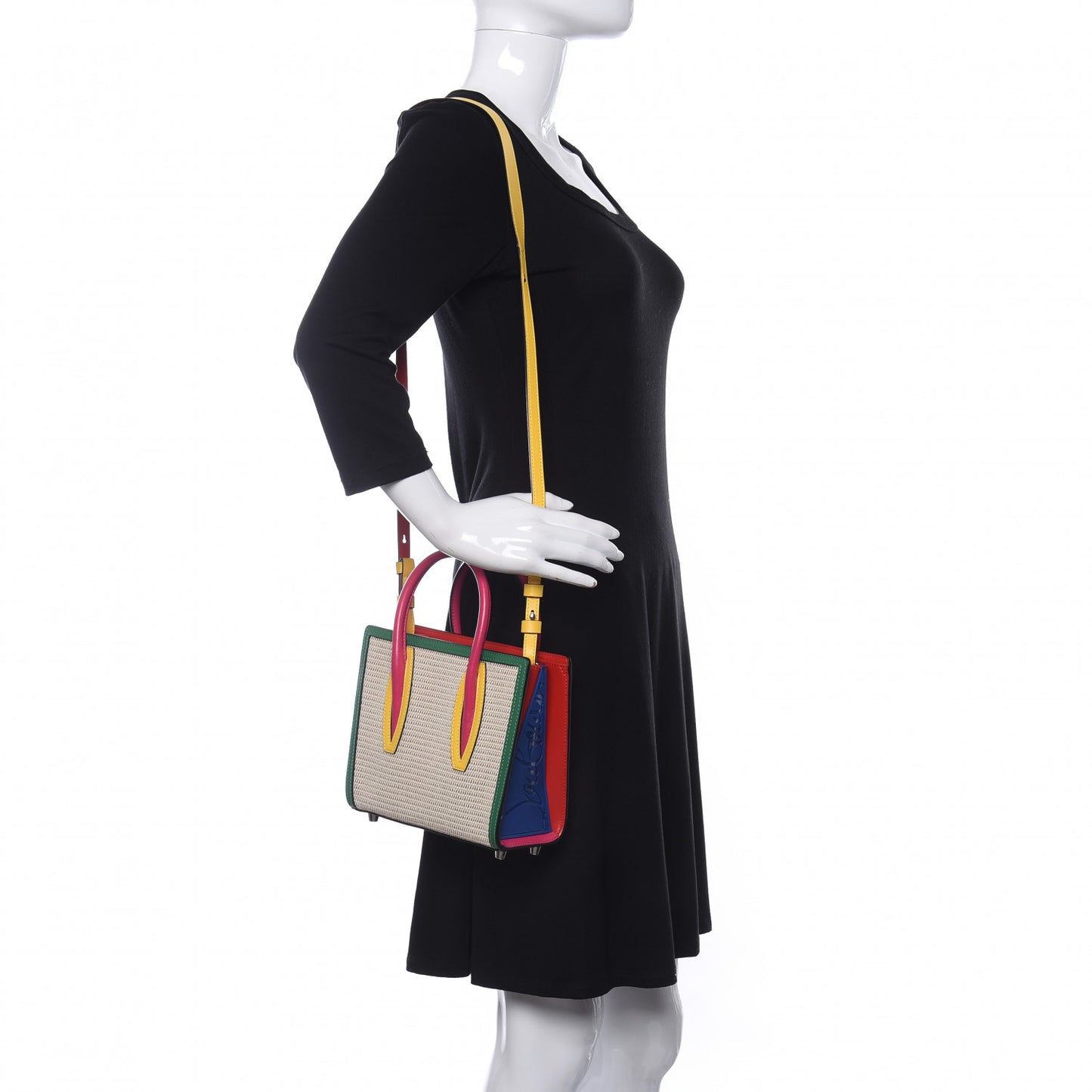 Canvas Calfskin Mini Tresse Paloma Multicolor