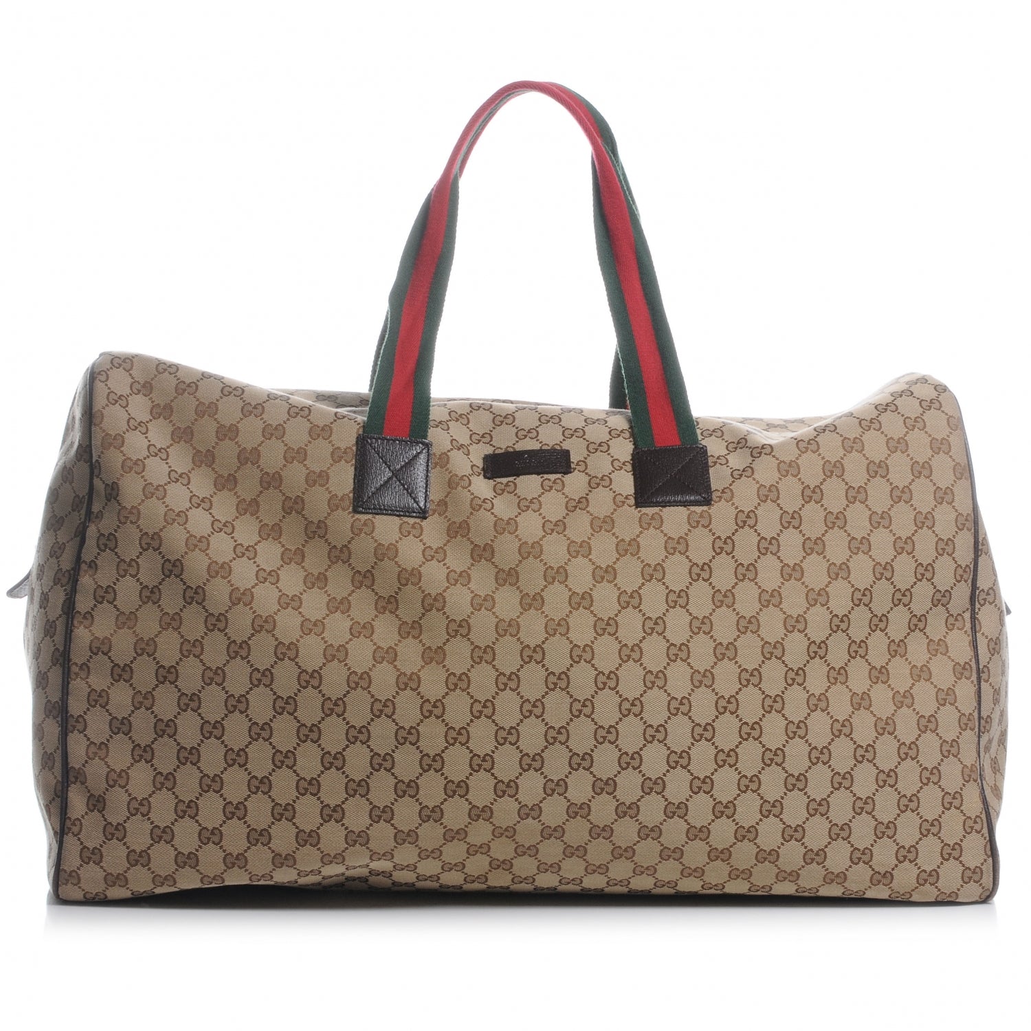 Gucci GG Monogram Web Large Collapsible Carry On Duffle Beige Brown 1 of 9
