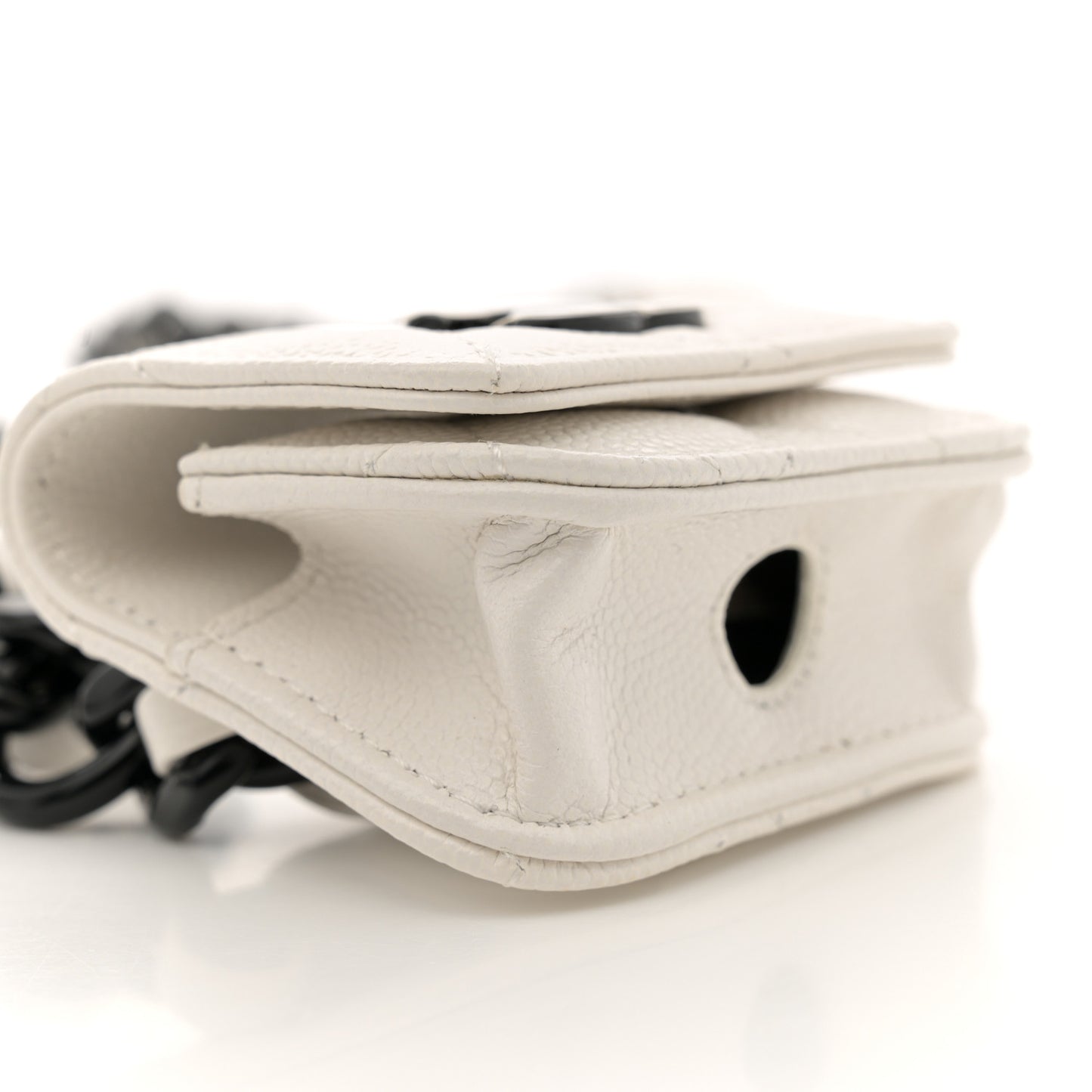 Caviar Quilted Airpods Pro Holder Belt White