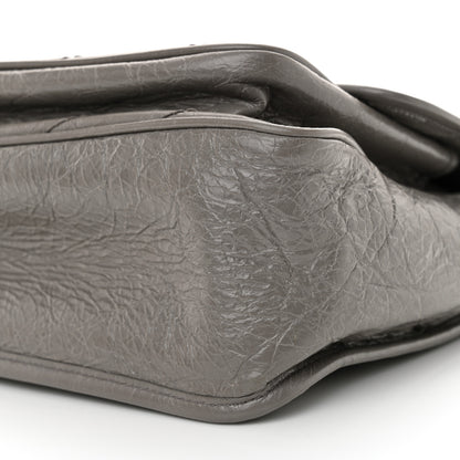 Saint Laurent Crinkled Calfskin Matelasse Monogram Medium Niki Chain Satchel Fog 10 of 12
