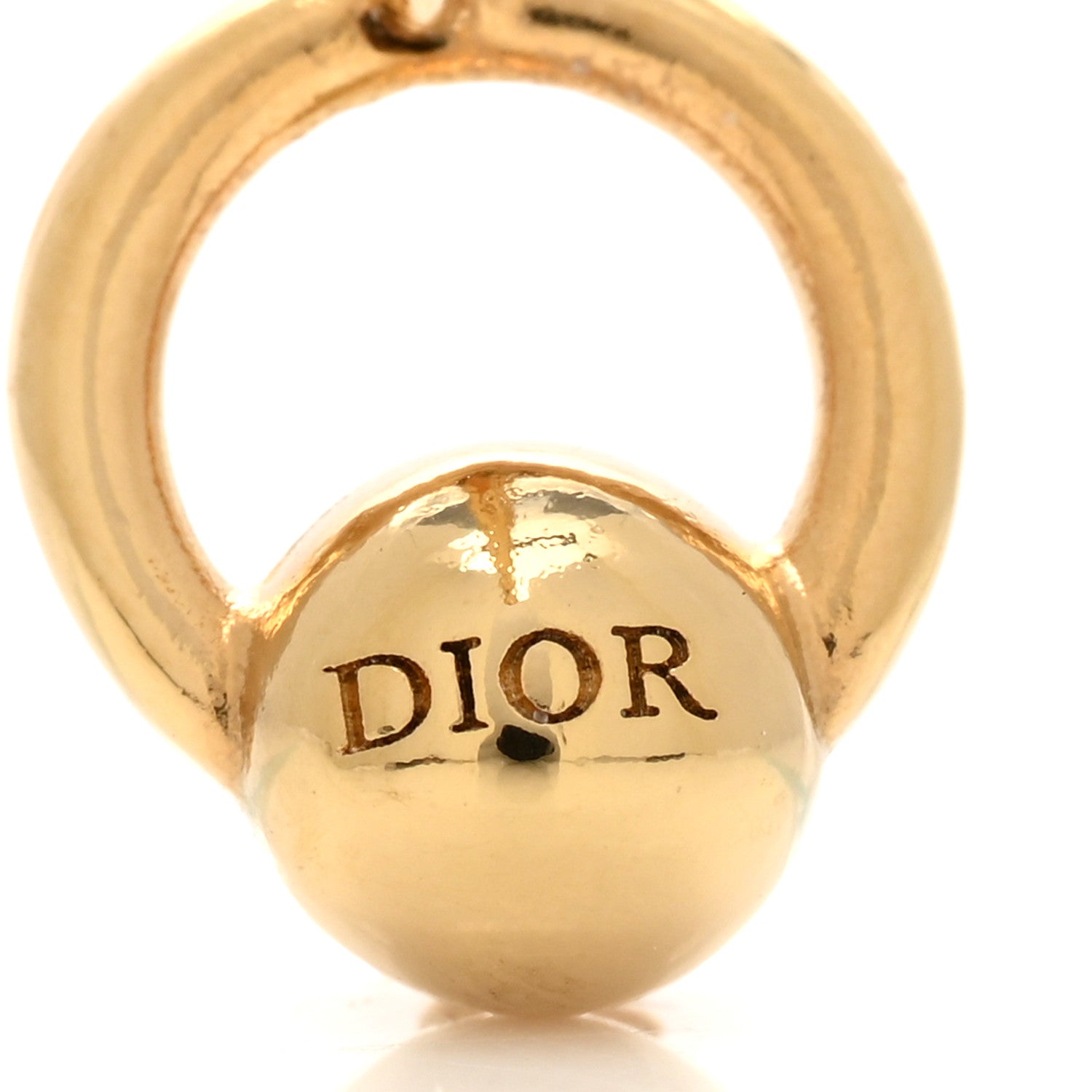Christian Dior Metal CD Stud Earrings Gold 4 of 4