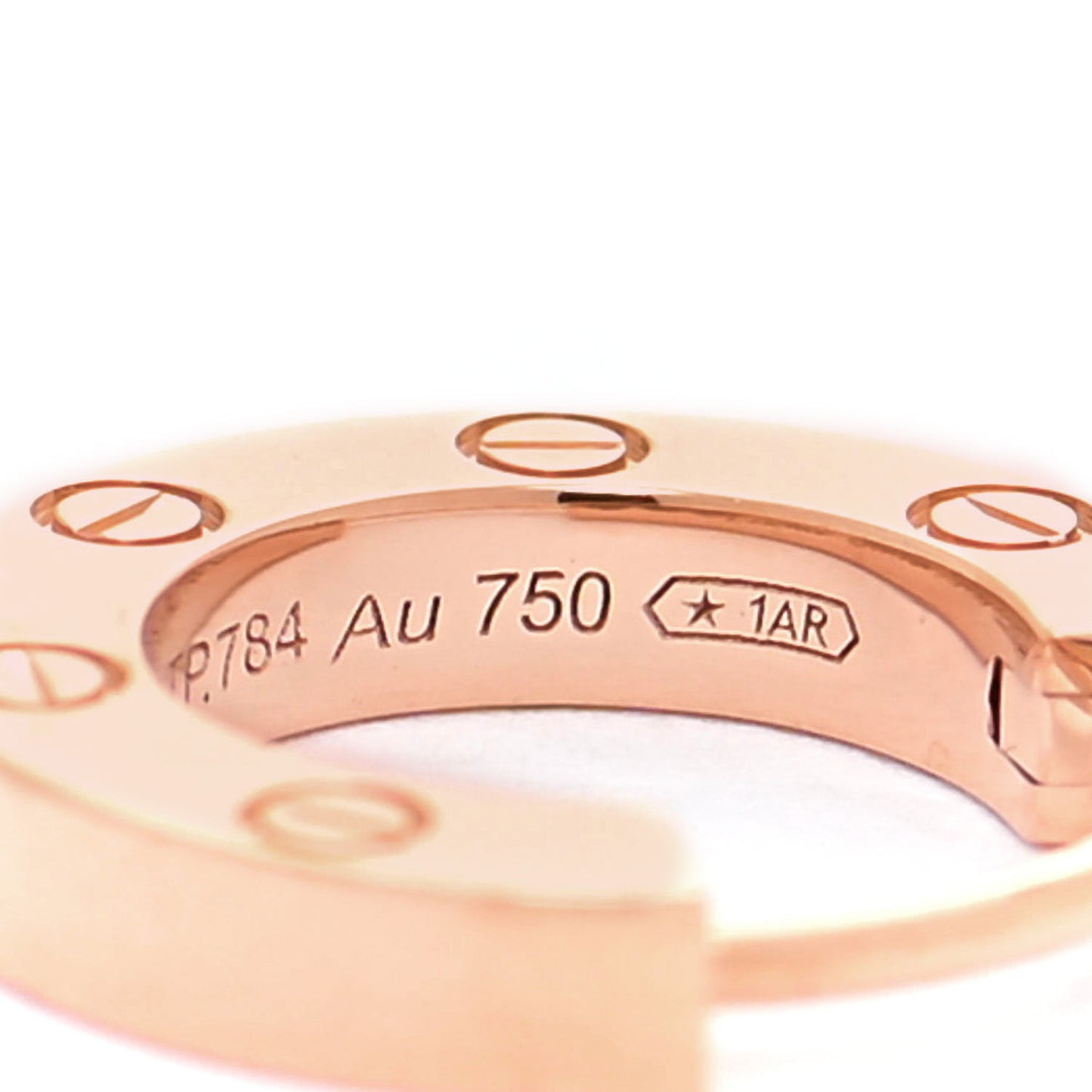 18K Pink Gold Single LOVE Hoop Earring