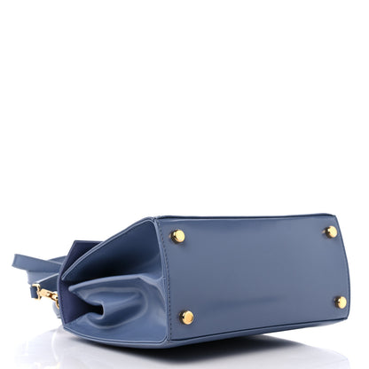 Salvatore Ferragamo Brushed Off Calfskin Small Iconic Top Handle Bag Light Blue 4 of 10