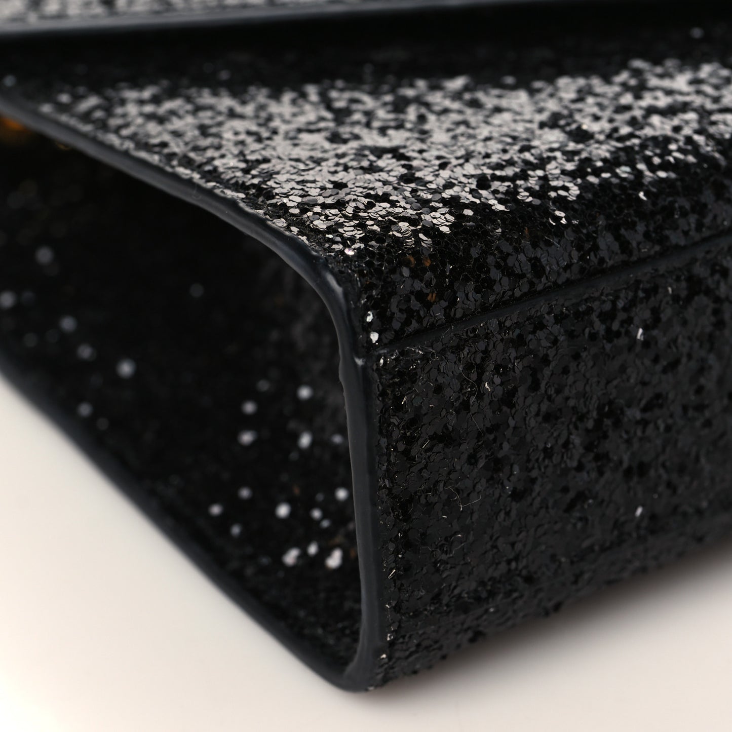 Glitter Monogram Galactica Satchel Black
