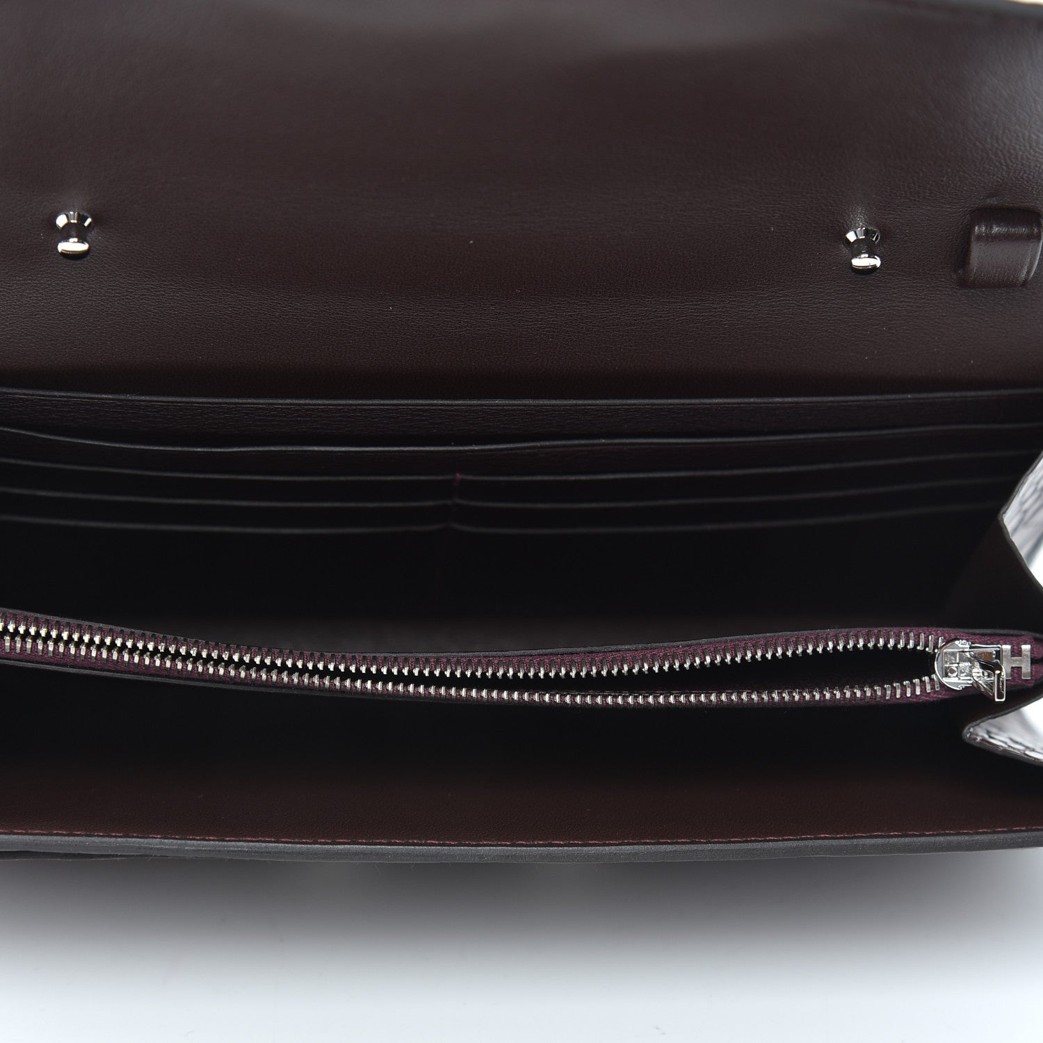 Hermes Matte Alligator Constance Long Wallet To Go Bordeaux 4 of 8