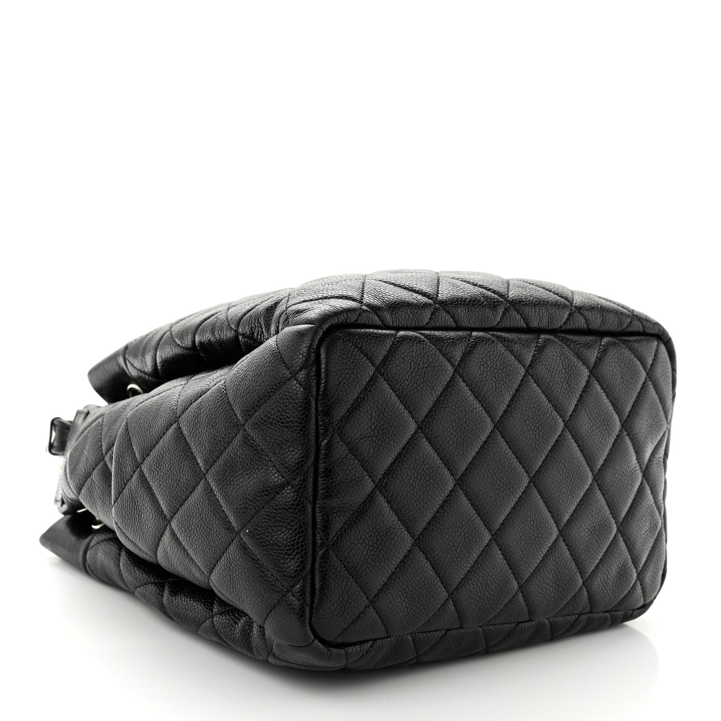 Caviar Quilted Small Chain Bucket Bag Black