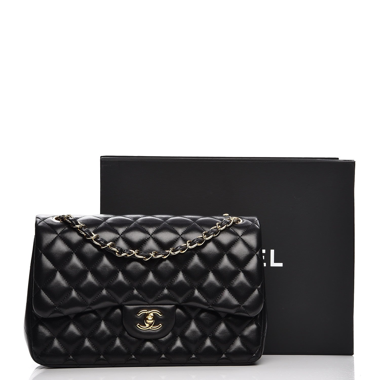 Chanel Lambskin Quilted Jumbo Double Flap Black 8 of 13