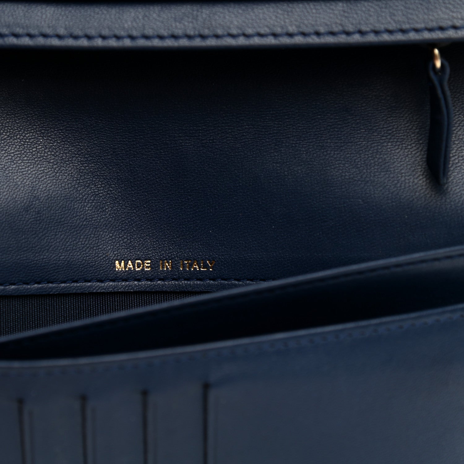 Chanel Lambskin Quilted Boy Yen Wallet Navy 7 of 9