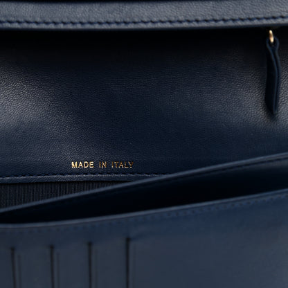 Chanel Lambskin Quilted Boy Yen Wallet Navy 7 of 9