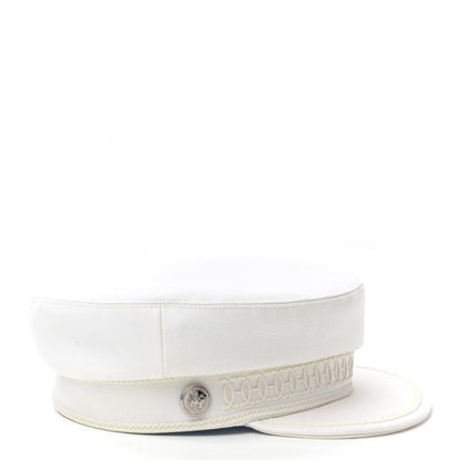 Hermes Linen Twill Cabourg Cap 58 White 5 of 7