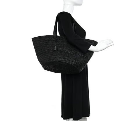 Saint Laurent Raffia Medium Panier Bag Black 2 of 11