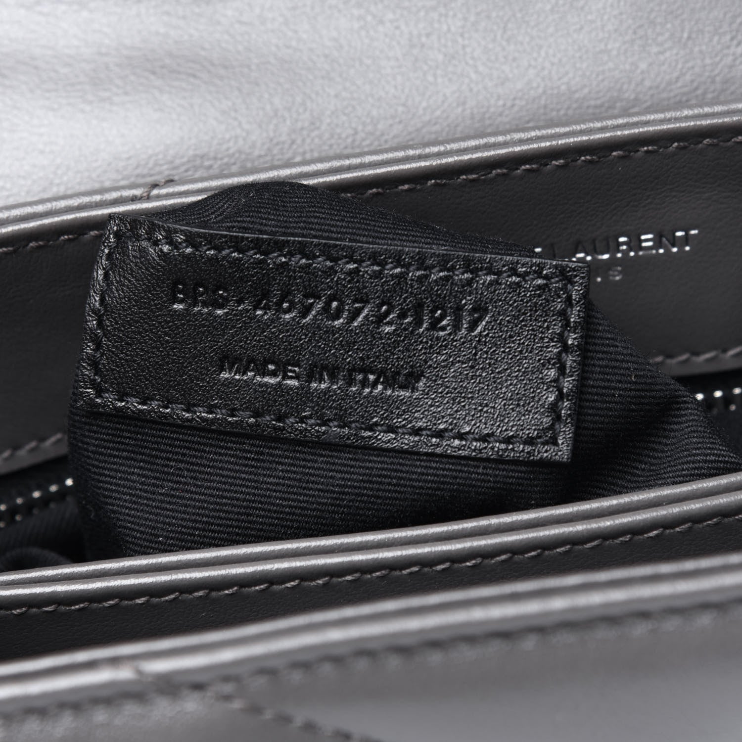 Saint Laurent Calfskin Y Quilted Monogram Toy Loulou Crossbody Bag Storm 14 of 25