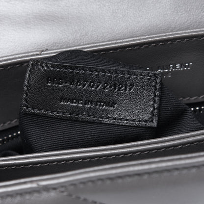 Saint Laurent Calfskin Y Quilted Monogram Toy Loulou Crossbody Bag Storm 14 of 25