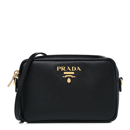Prada Saffiano Lux Small Camera Crossbody Bag Black 1 of 10