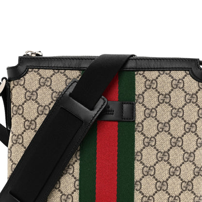 Gucci GG Supreme Monogram Web Messenger Bag Black 8 of 10