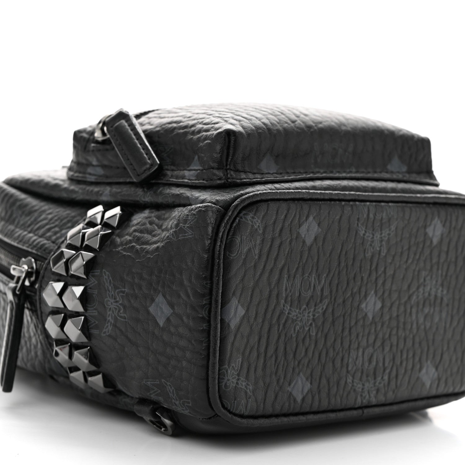 MCM Visetos Side Stud X-Mini Stark Bebe Boo Backpack Black 8 of 9