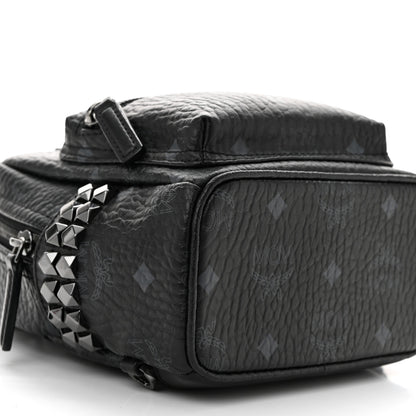 MCM Visetos Side Stud X-Mini Stark Bebe Boo Backpack Black 8 of 9