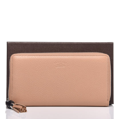Gucci Cellarius Calfskin Bamboo Tassel Zip Around Wallet Camelia 9 of 9