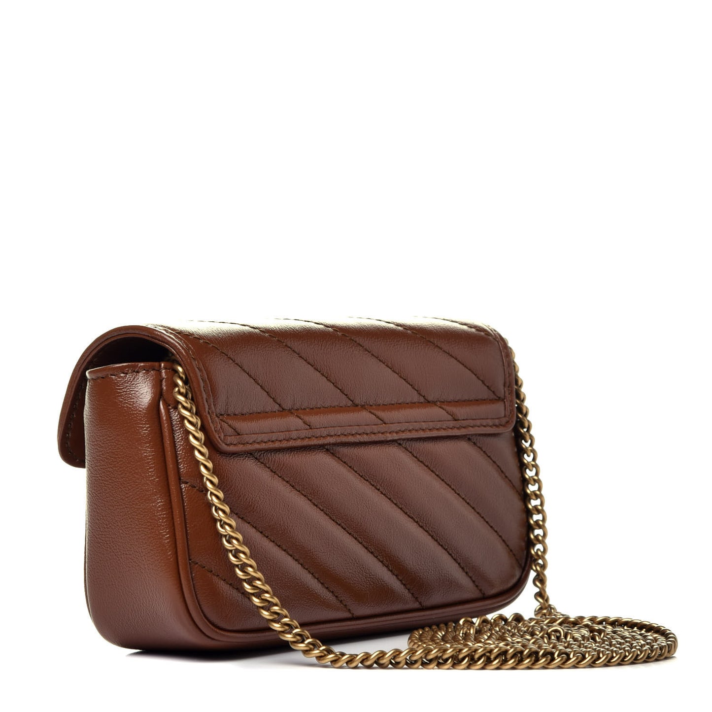 Azalea Calfskin Matelasse Diagonal Super Mini GG Marmont Shoulder Bag Cuir