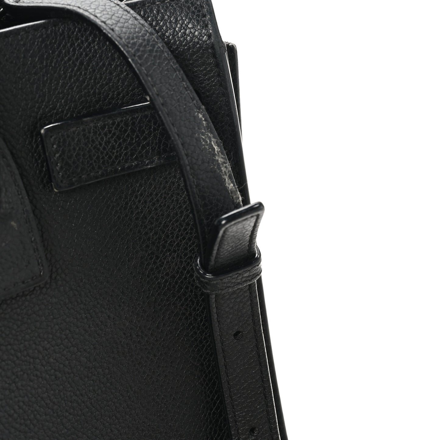 Grained Calfskin Baby Sac De Jour Black