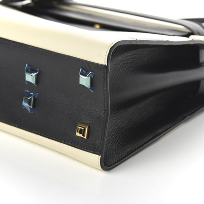 Valentino Garavani Nappa Striped Medium My Rockstud Frame Bag Black Light Ivory 7 of 12