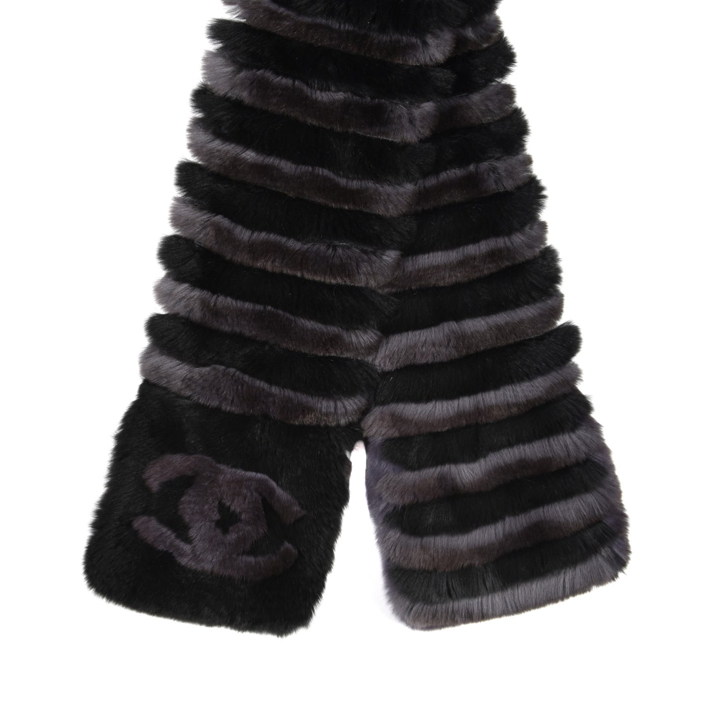 Orylag Rabbit Fur CC Scarf Black Grey