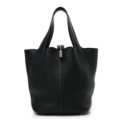 Hermes Taurillon Clemence Picotin Lock 22 MM Black 1 of 9
