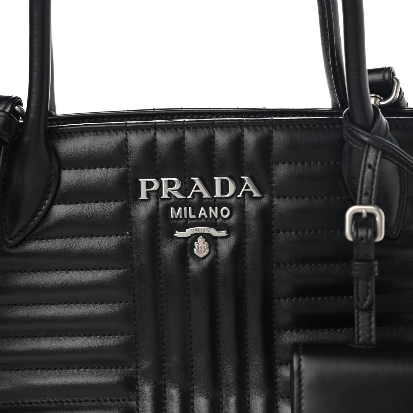 Soft Calfskin Impunture Diagramme Tote Black