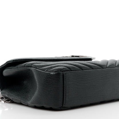 Saint Laurent Sheepskin Matelasse Chevron Monogram Medium College Bag Black 10 of 13