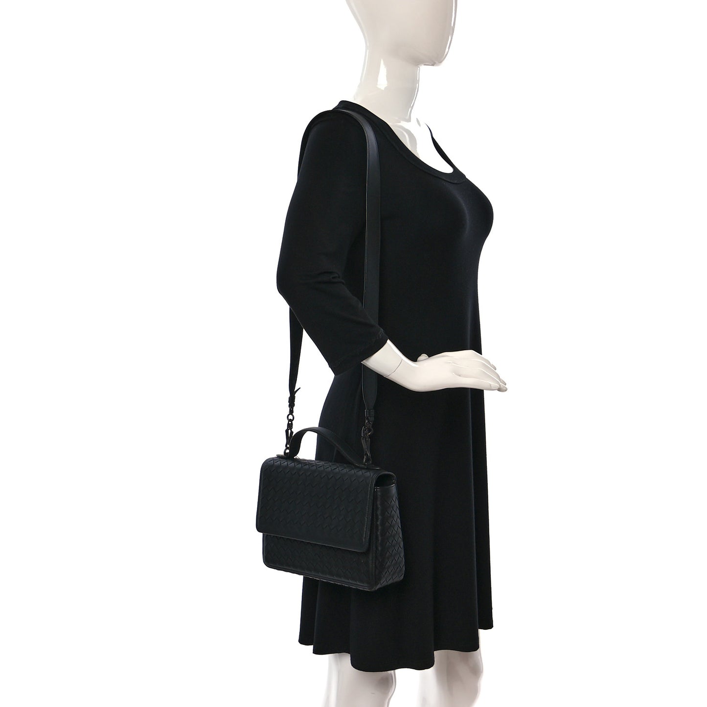 Nappa Intrecciato Alumna Bag Black