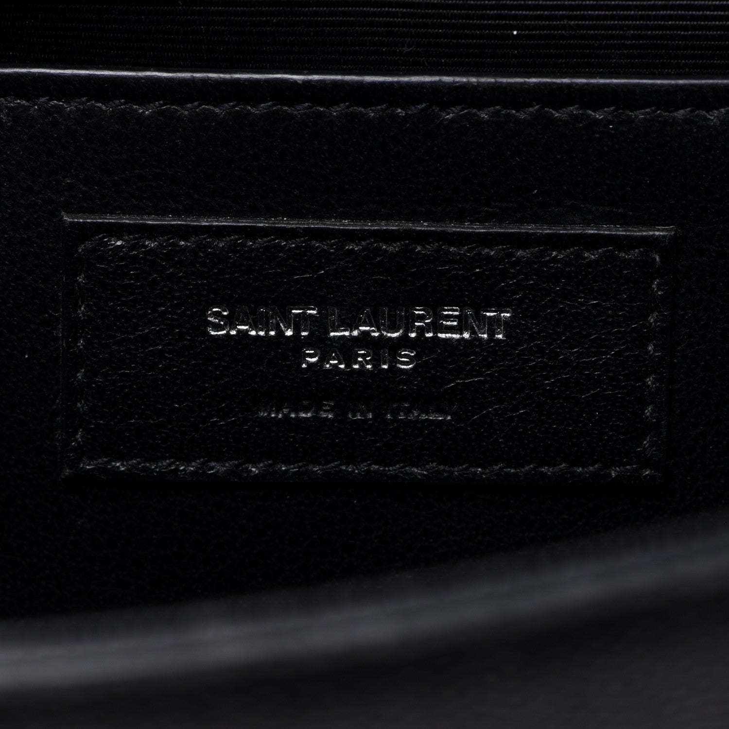 Saint Laurent Grain De Poudre Medium Classic Monogram Kate Satchel Black 6 of 12