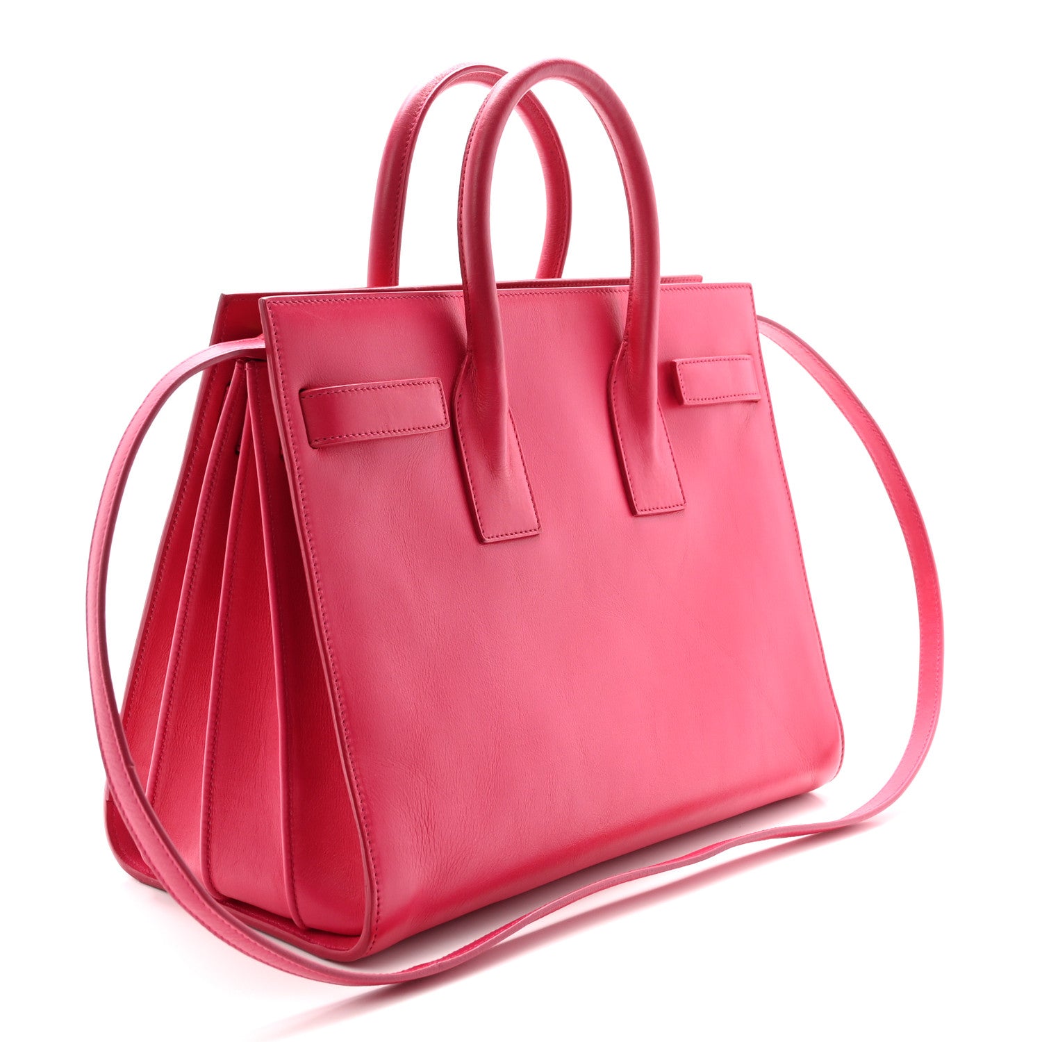 Saint Laurent Calfskin Small Sac De Jour Lipstick Fuchsia 3 of 9