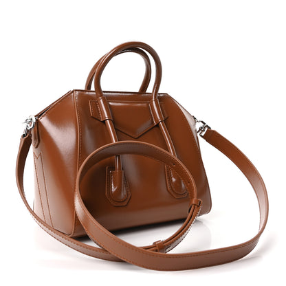 Givenchy Box Calfskin Mini Lock Antigona Shoulder Bag Tan 3 of 10