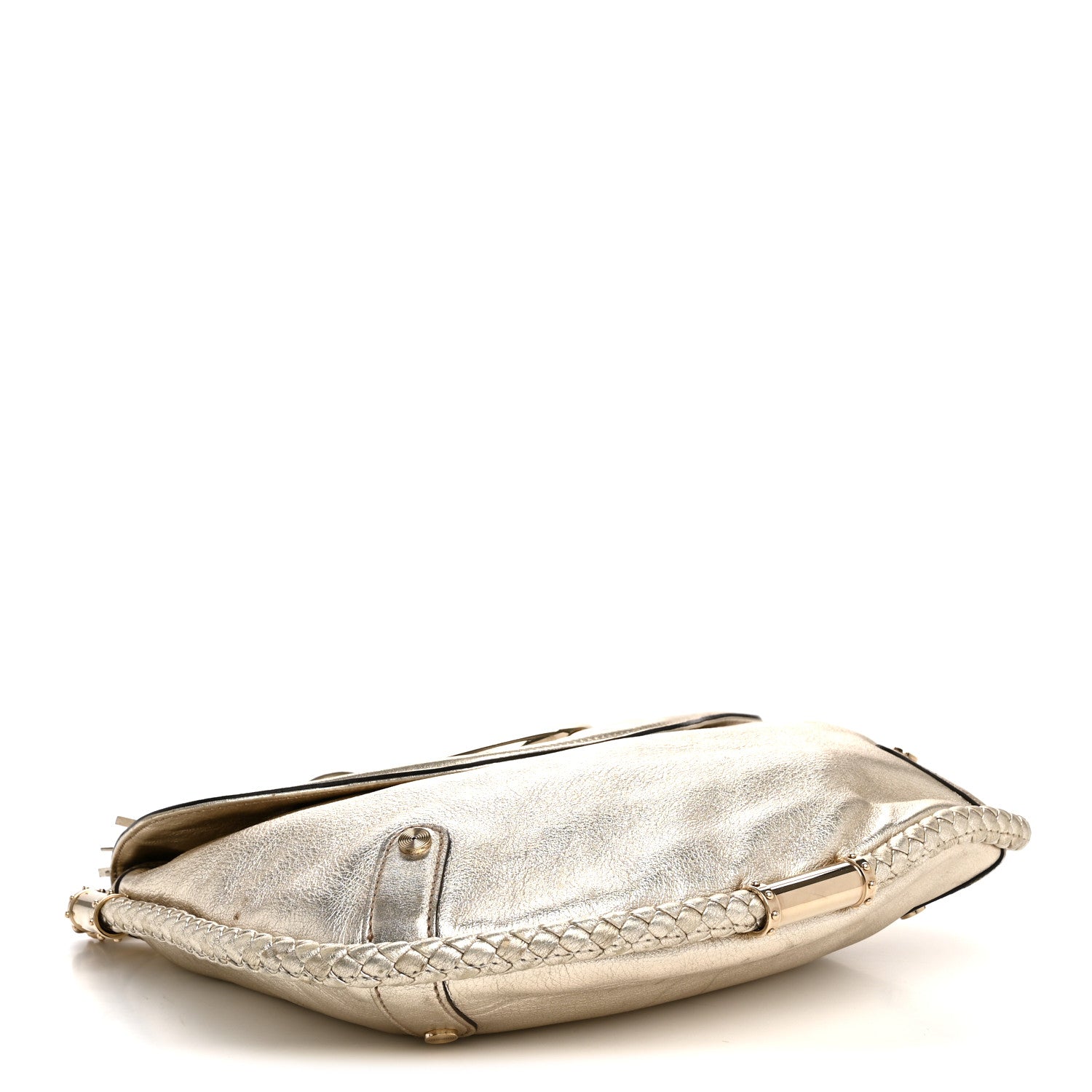 Gucci Metallic Calfskin Medium Britt Tassel Shoulder Bag Platinum 4 of 11
