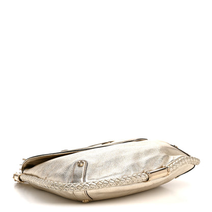 Gucci Metallic Calfskin Medium Britt Tassel Shoulder Bag Platinum 4 of 11