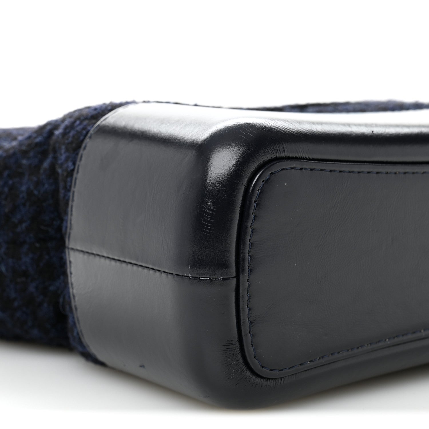 Chanel Tweed Calfskin Quilted Medium Gabrielle Hobo Black Blue 9 of 13