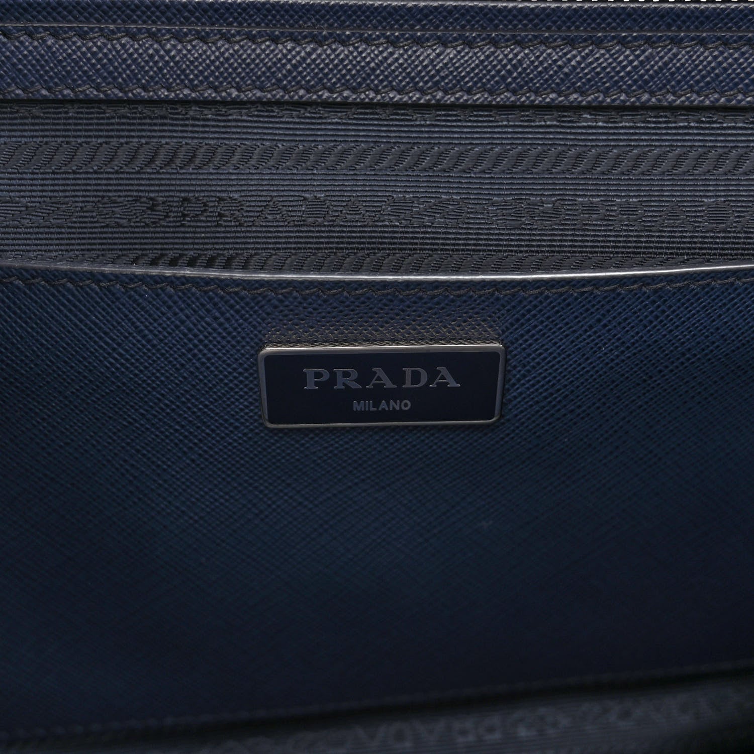 Prada Saffiano Lux Large Galleria Double Zip Tote Baltico 6 of 9
