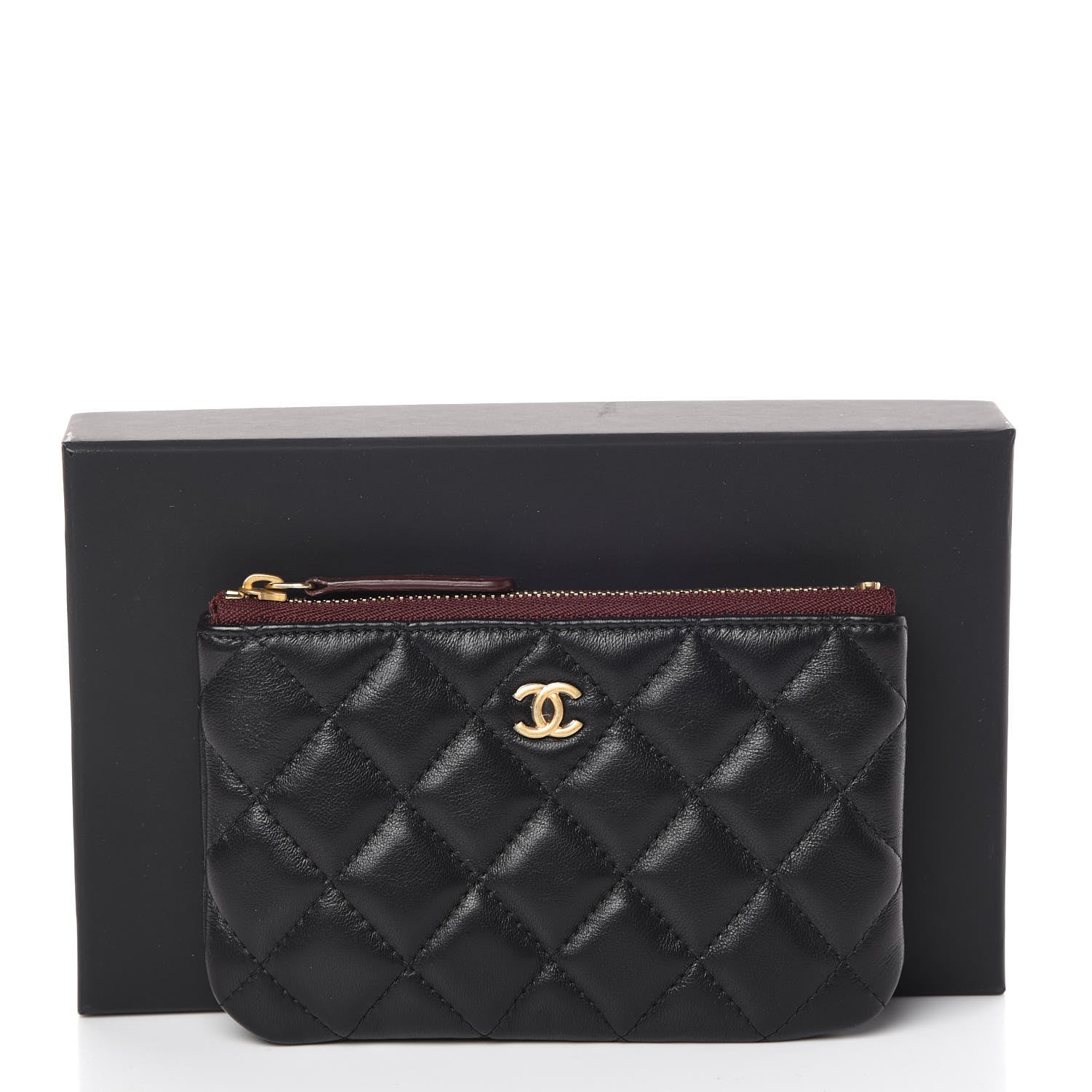 Chanel Lambskin Quilted Small Cosmetic Case Black 10 of 10