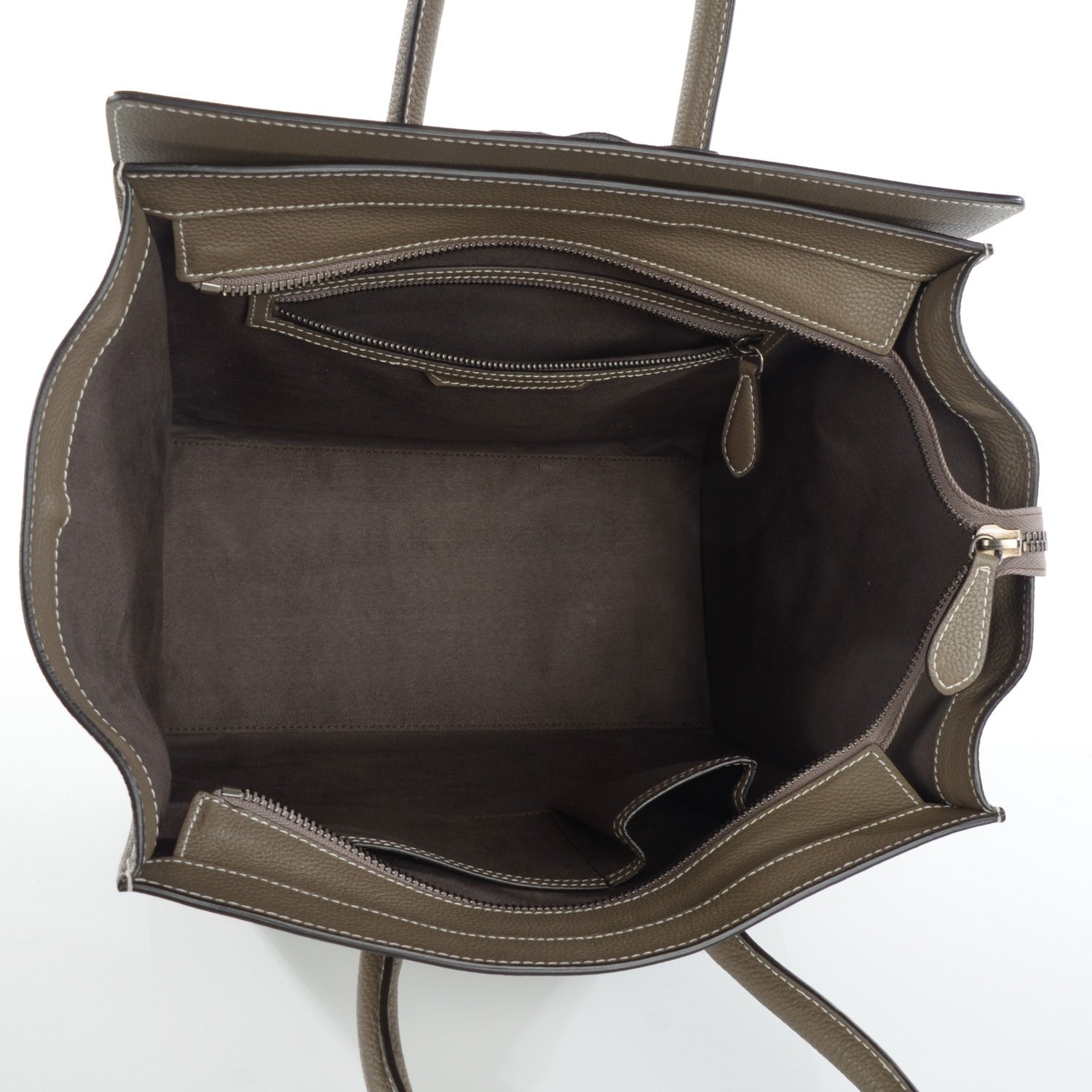 Celine Drummed Calfskin Mini Luggage Souris 5 of 8