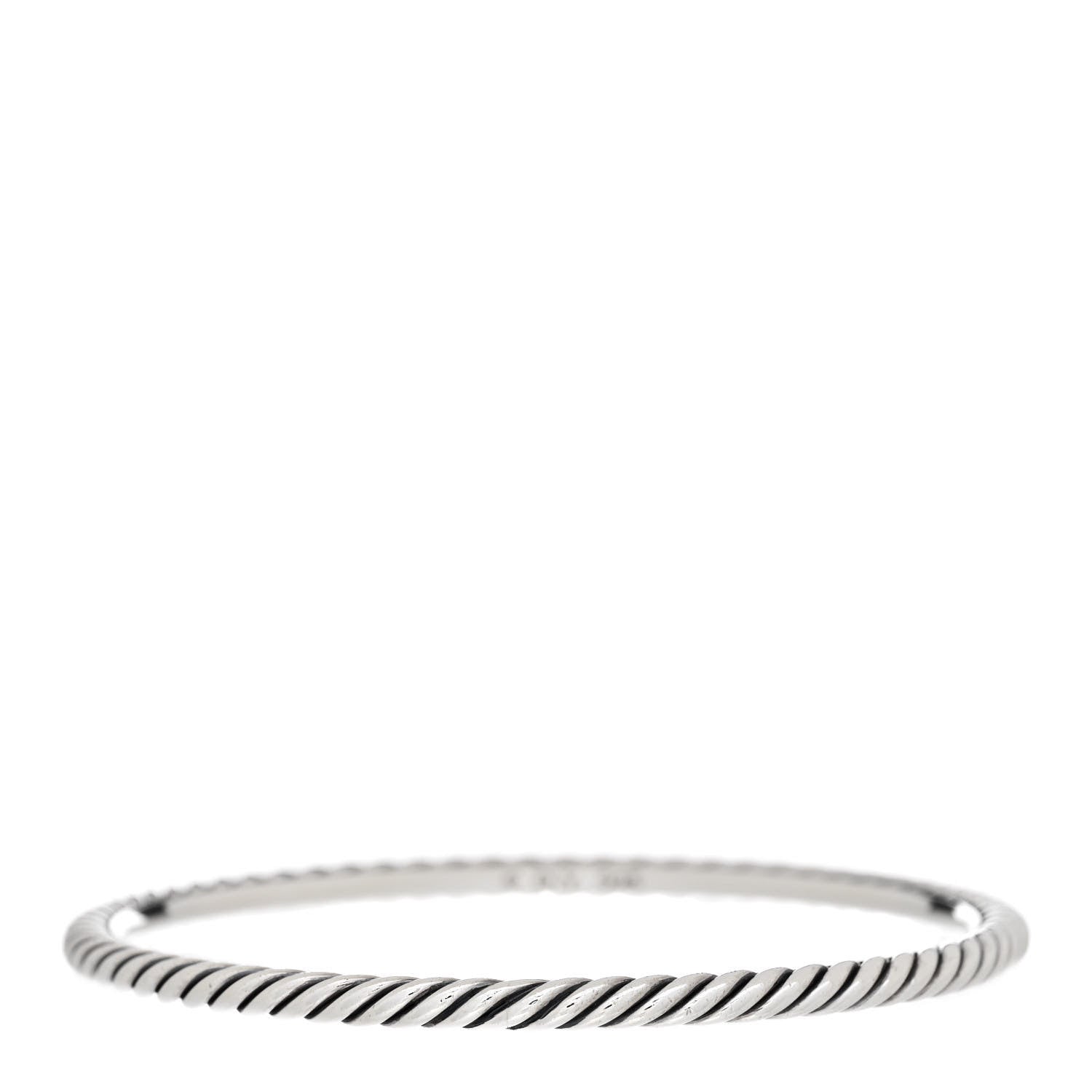 David Yurman Sterling Silver 3.5mm Cable Classics Bangle Bracelet 2 of 3