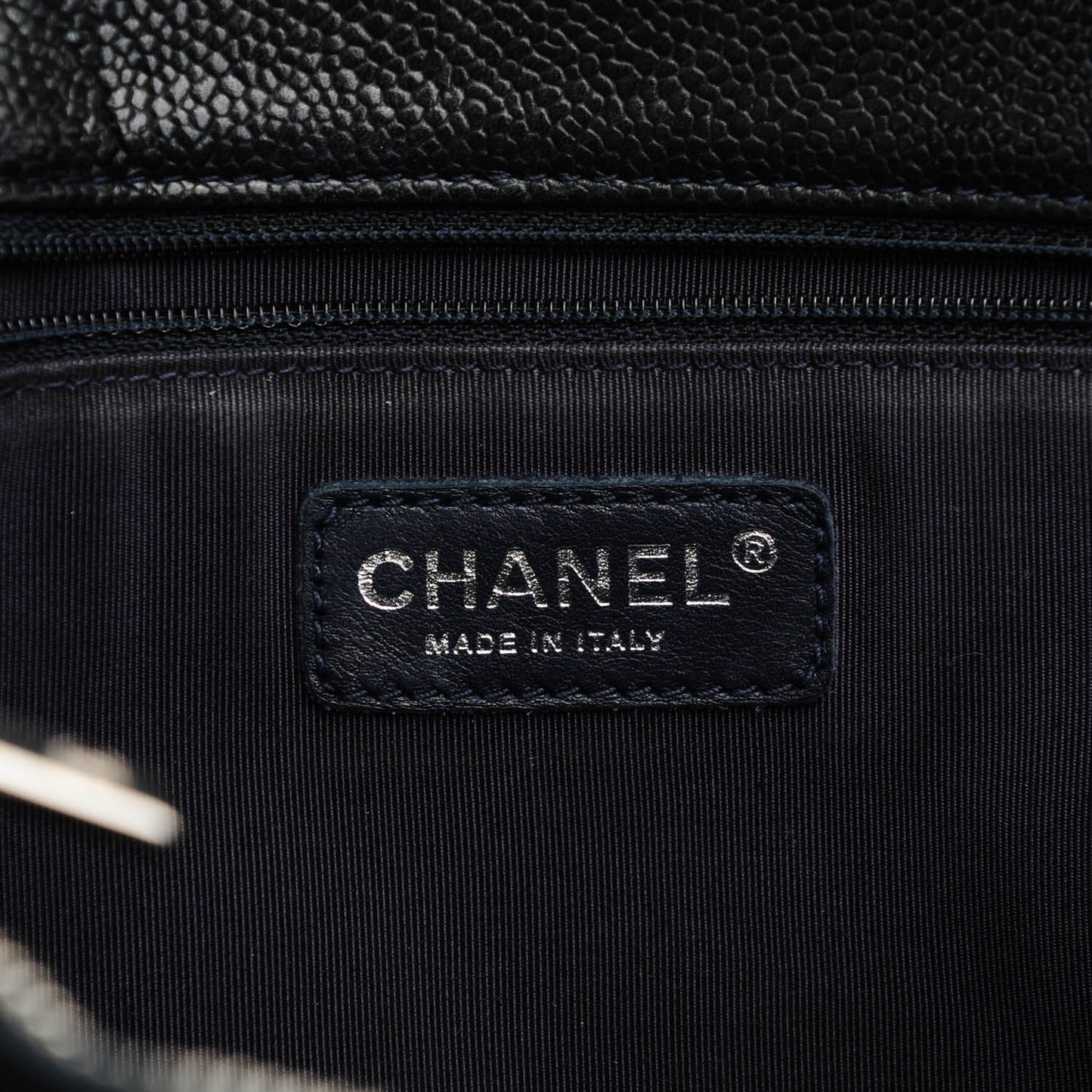 Caviar Quilted Grand Shopping Tote GST Dark Navy Blue