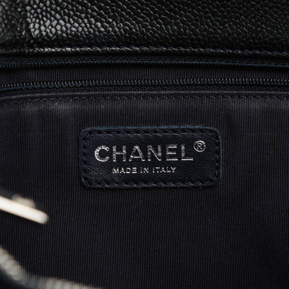 Chanel Caviar Quilted Grand Shopping Tote GST Dark Navy Blue 6 of 7