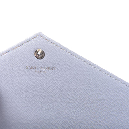 Saint Laurent Grain De Poudre Matelasse Monogram Chain Wallet Sky Blue 7 of 15