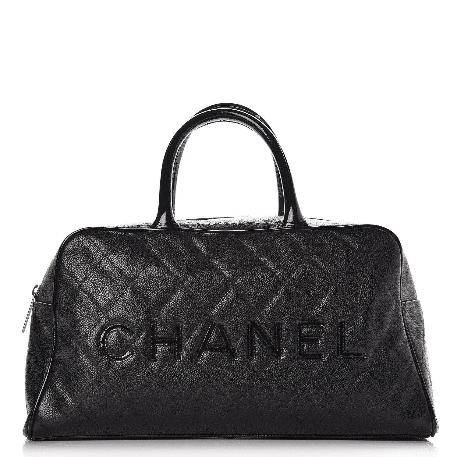 Chanel Caviar Patent Quilted Large Bowler Black 1 of 11