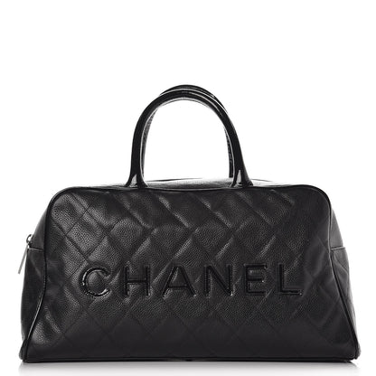 Chanel Caviar Patent Quilted Large Bowler Black 1 of 11