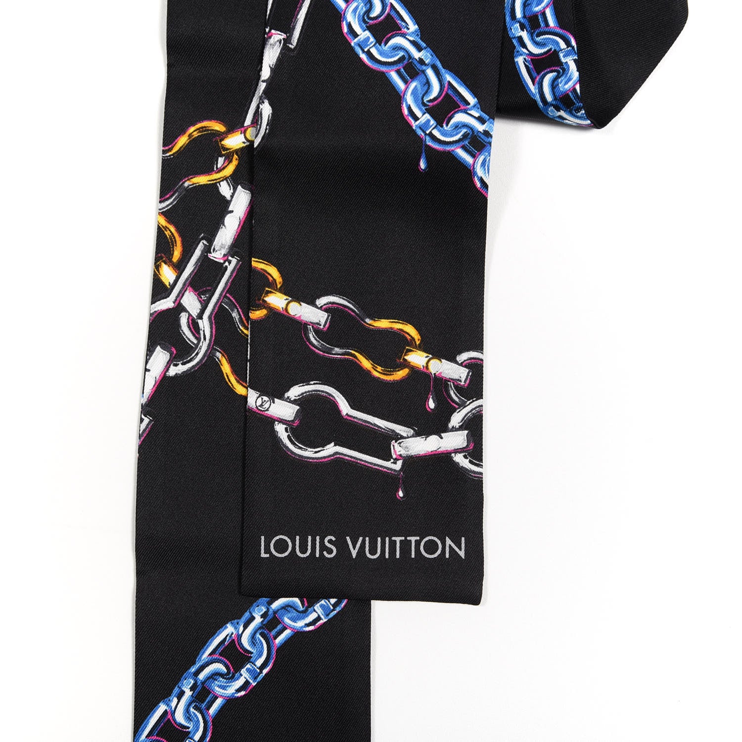 Louis Vuitton Silk Monogram Chain Bandeau Black 2 of 4