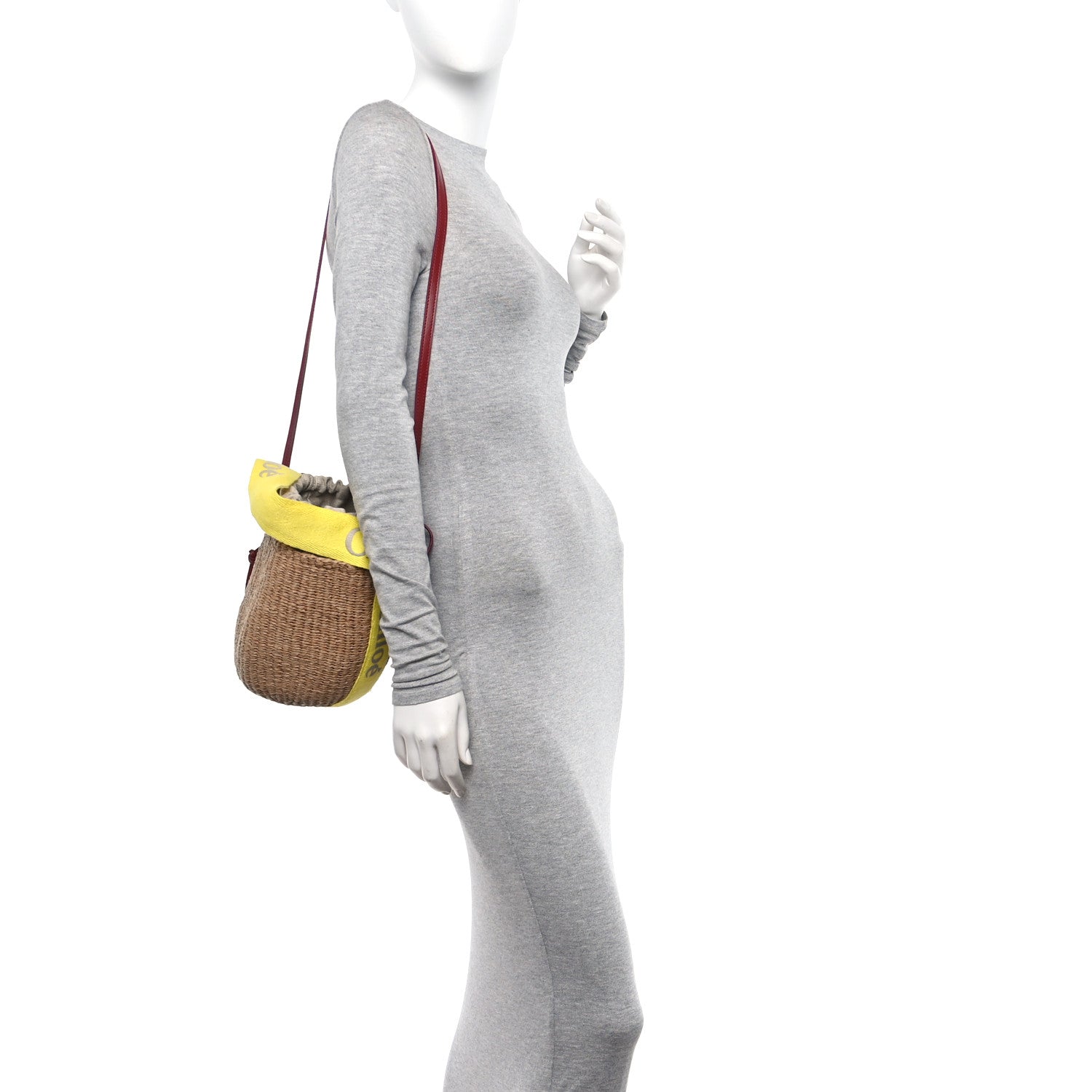 Chloe Natural Woven Fiber Small Woody Basket Yellow Beige 2 of 11