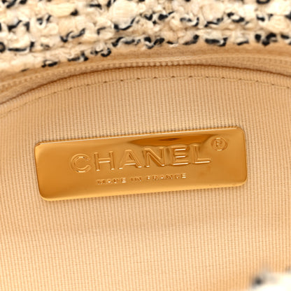 Chanel Tweed Quilted Medium Chanel 19 Flap Ecru Black 6 of 10