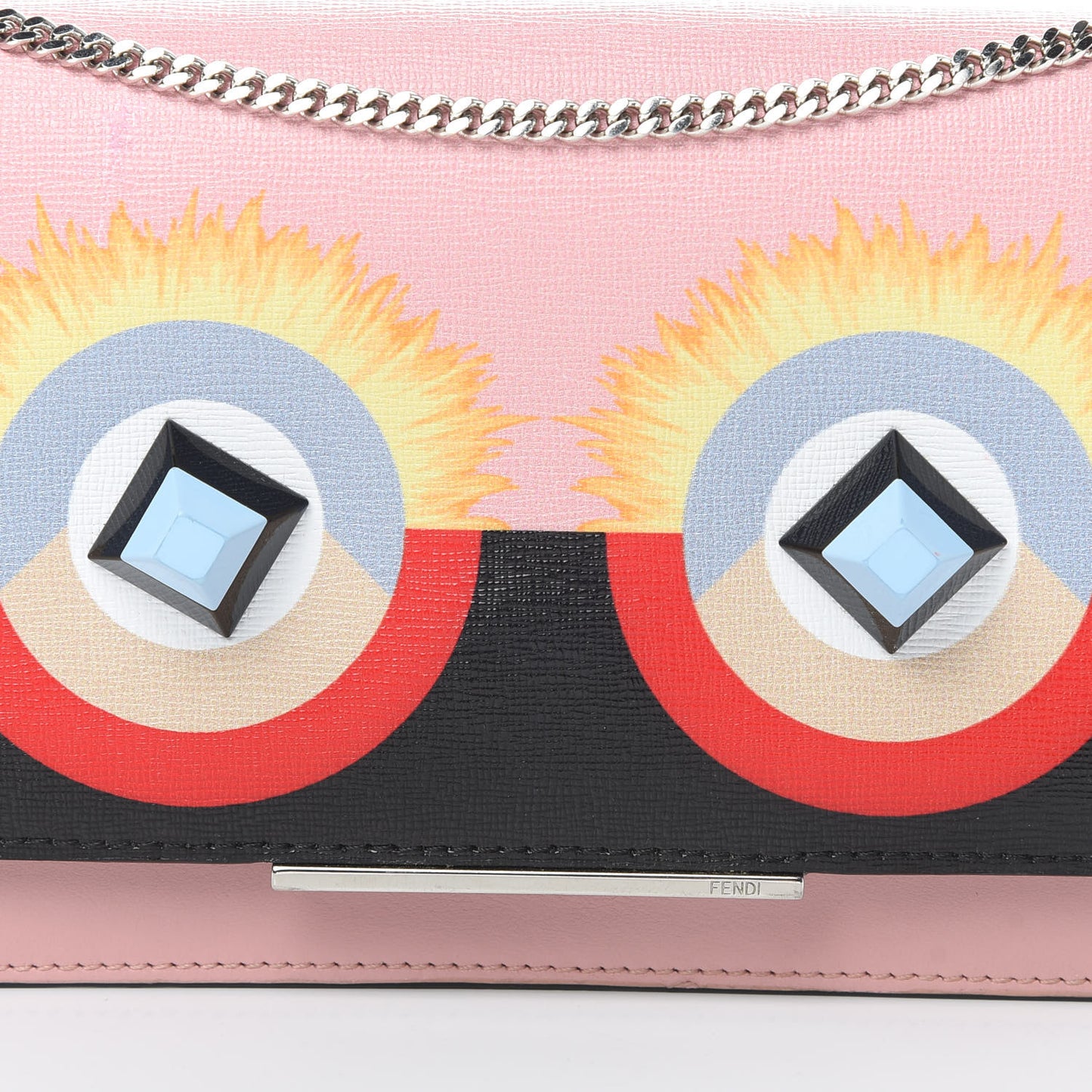 Vitello Elite Century Hypnoteyes Studded Tube Wallet On Chain Bubblegum Multicolor