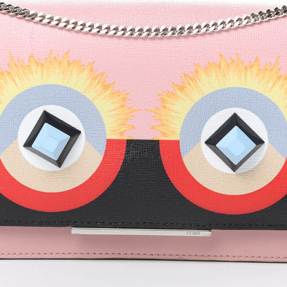 Fendi Vitello Elite Century Hypnoteyes Studded Tube Wallet On Chain Bubblegum Multicolor 8 of 14
